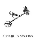 Black legendary metal detector for treasure hunt 97893405
