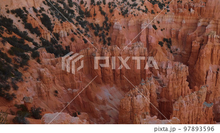The red cliffs of Bryce Canyon National Park in Utah 97893596