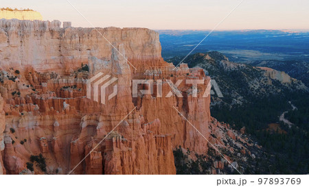 Awesome wide angle view over Bryce Canyon National Park in Utah 97893769