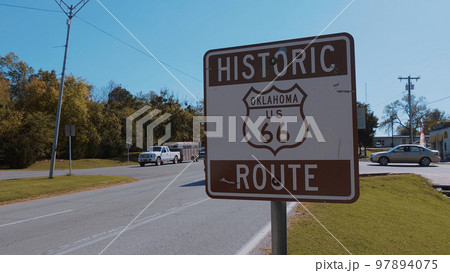 Historic Route 66 sign in Oklahoma Historic Route 66 sign in Oklahoma 97894075