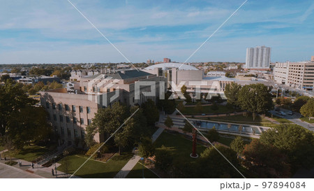 Aerial view over visual arts center in Oklahoma City 97894084