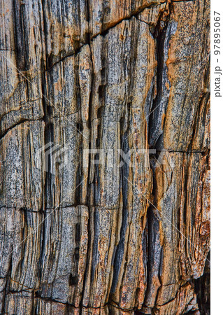 Detail of rocky Maine coast with layers of rocks Detail of rocky Maine coast with layers of rocks 97895067