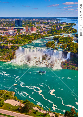 American Falls at Niagara Falls from above on Canada's side American Falls at Niagara Falls from above on Canada's side 97895356