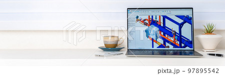 三次元CAD　立体的　3DCG　建築設備設計　温水監視制御モジュール　バナー 97895542