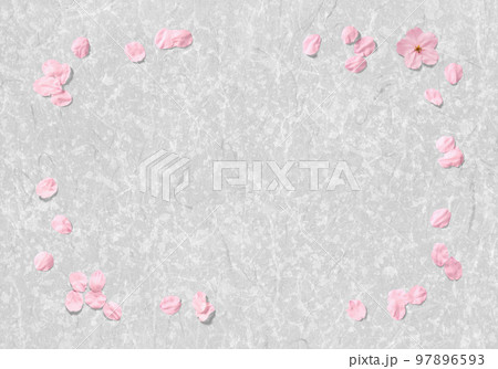 砂子雲龍の模様がきれいな銀色和紙と、舞い散る桜の花 砂子雲龍の模様がきれいな銀色和紙と、舞い散る桜の花 97896593