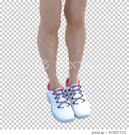 腳穿運動鞋燙髮3DCG插畫素材 97897733