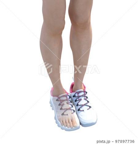 スニーカーを履いた足(靴の中) perming3DCGイラスト素材 スニーカーを履いた足(靴の中) perming3DCGイラスト素材 97897736