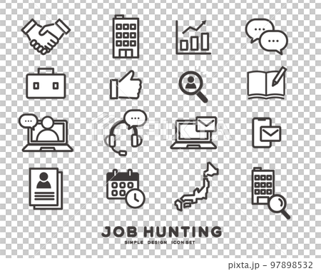 Vector illustration materials related to job hunting and job change activities / recruitment / personnel 97898532