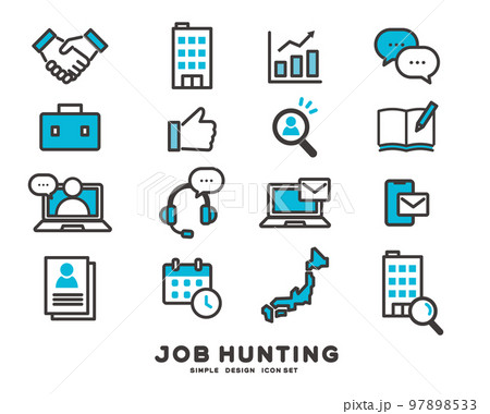 就活や転職活動に関するベクターイラスト素材／採用／人事 97898533