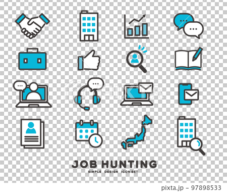 Vector illustration materials related to job hunting and job change activities / recruitment / personnel 97898533