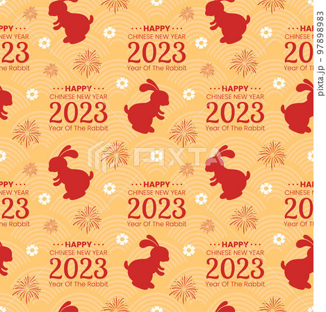 Chinese Lunar New Year 2023 Days Seamless Pattern Decoration Template Hand Drawn Cartoon Flat Illustration Chinese Lunar New Year 2023 Days Seamless Pattern Decoration Template Hand Drawn Cartoon Flat Illustration 97898983
