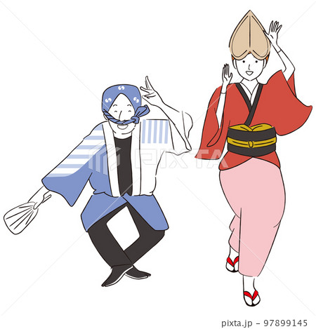 阿波踊りの男女 97899145