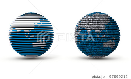 環境汚染された未来の地球を表す抽象的なコンセプト。破壊された地球。環境破壊と崩壊。 97899212