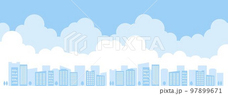 街並みと青空の背景素材 97899671