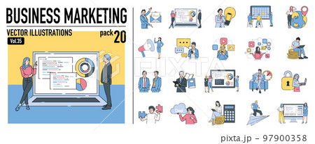 人物 ビジネスおしゃれイラスト素材	 97900358