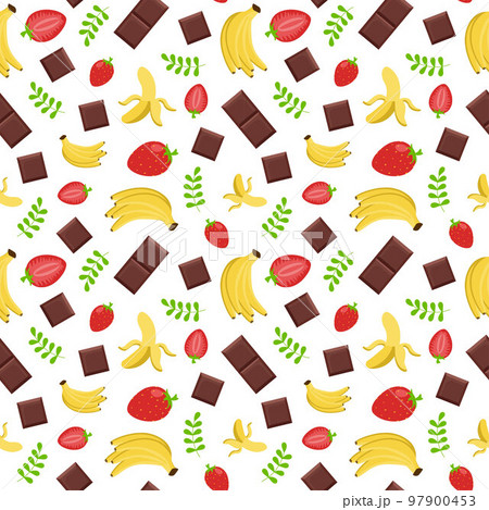 Chocolate Seamless Pattern Design with Choco Decoration in Template Hand Drawn Cartoon Illustration 97900453