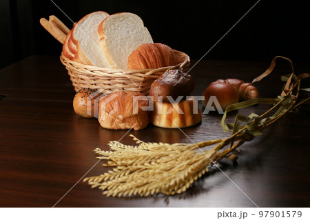 a Still life with breads and wheats 97901579