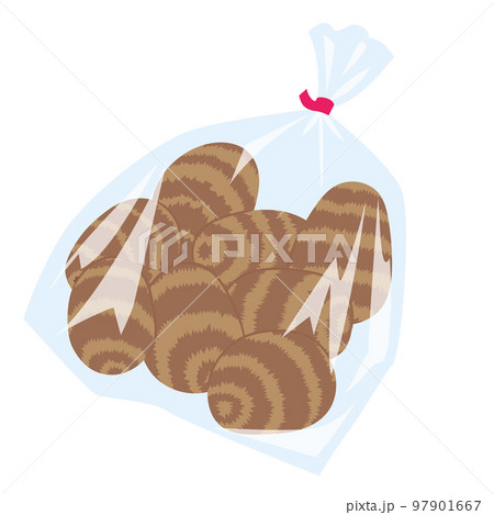 野菜イラスト 袋詰めされた里芋 野菜イラスト 袋詰めされた里芋 97901667