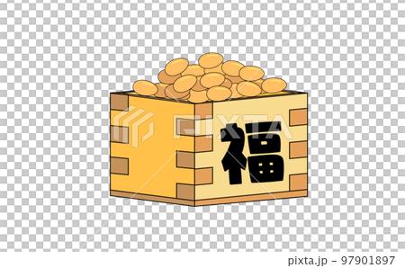Illustration with a simple setsubun fukumame main line Illustration with a simple setsubun fukumame main line 97901897