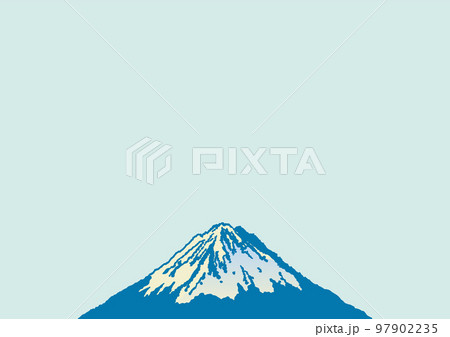 空を背景にした富士山のイラストです【横位置】 97902235