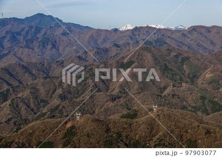 西上州・笠丸山から御座山と八ヶ岳遠望 西上州・笠丸山から御座山と八ヶ岳遠望 97903077
