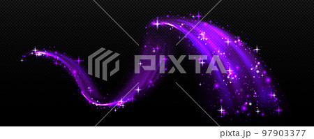Magic effect, purple air swirl with white stars 97903377