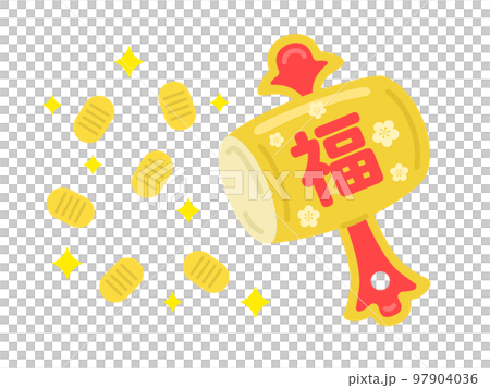 小判を出す、打ち出の小槌のイラスト 97904036