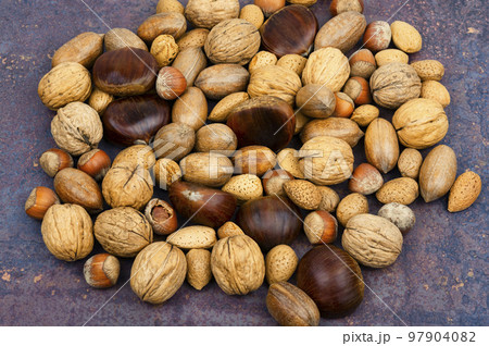 Mixed nuts on the table Mixed nuts on the table 97904082