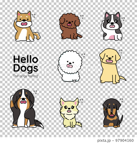 Dog's facial expression icon panicking Dog's facial expression icon panicking 97904160