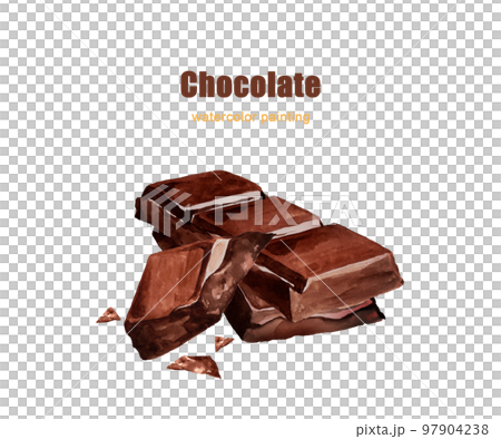 巧克力重疊的手繪水彩畫 97904238