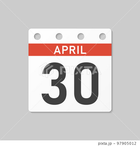 Icon page calendar day - 30 April 97905012