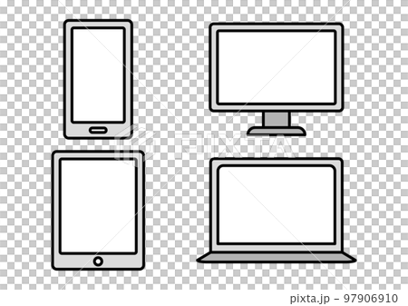簡單的計算機和智能手機圖標集 97906910