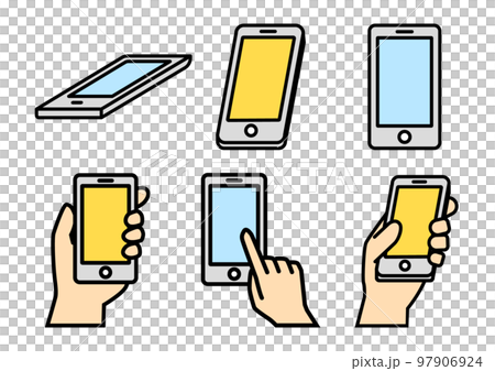 Simple smartphone icon set Simple smartphone icon set 97906924