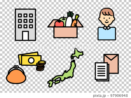 シンプルなふるさと納税のアイコンセット 97906948