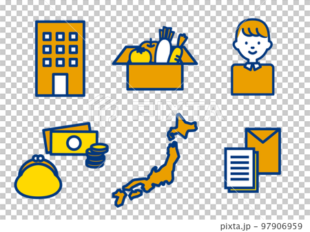 シンプルなふるさと納税のアイコンセット 97906959