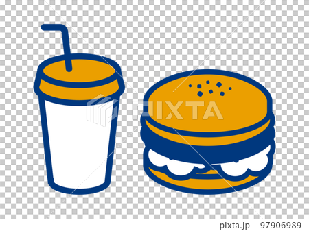 Simple fast food icon set 97906989