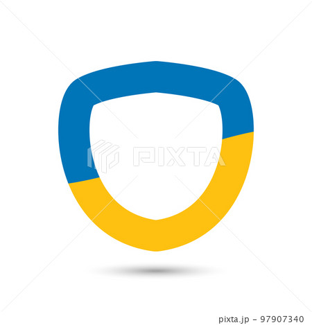 Vector shield shape with the Ukraine flag 97907340