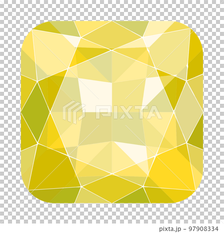 墊形明亮式切割黃色珠寶插圖圖像 墊形明亮式切割黃色珠寶插圖圖像 97908334