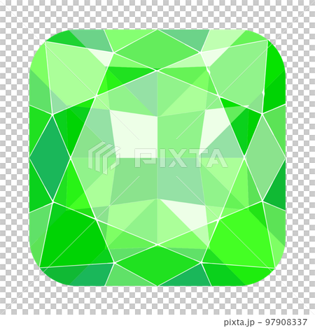 Cushion shape brilliant cut green jewelry illustration image 97908337