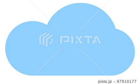 Blue cloud icon. Round flat sky symbol 97910177