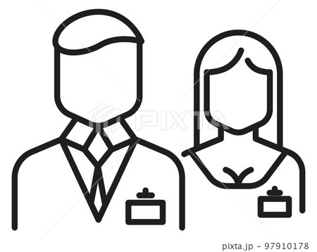 People with name tag icon. Business staff symbol People with name tag icon. Business staff symbol 97910178