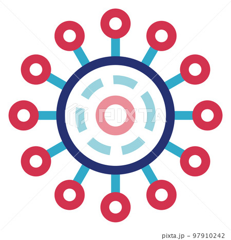 Virus cell icon. Disease symbol. Infection sign Virus cell icon. Disease symbol. Infection sign 97910242