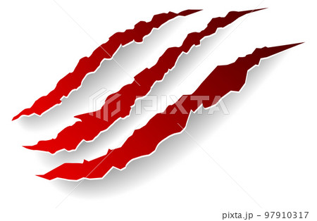 Claw cut marks. Realistic torn edge scratches Claw cut marks. Realistic torn edge scratches 97910317