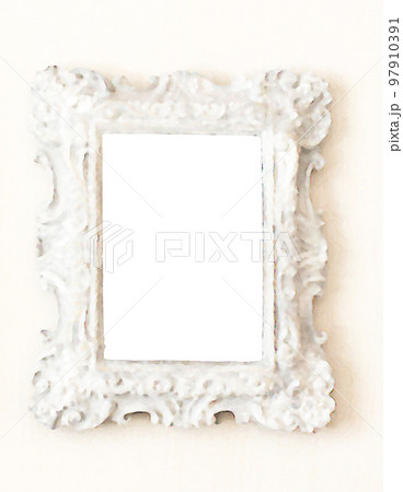 アンティークなフレーム背景付（白2）のイラスト素材 [97910391] - PIXTA