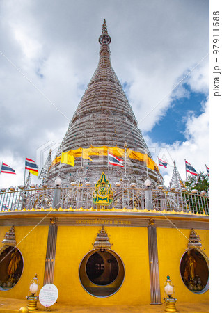 Phra Maha Chedi Tripob Trimongkol steel pagoda in Hat Yai, Songkhla, Thailand  97911688