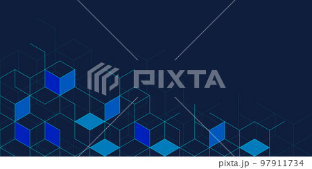 Abstract geometric background with isometric digital blocks. Blockchain concept and modern technology 97911734