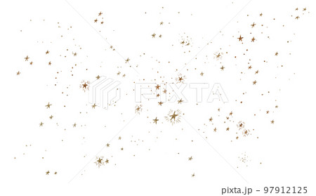 きらきらの星のイラスト　グリッター　ラメ　手描き　星屑背景装飾 97912125