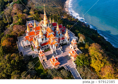 Phra Mahathat Chedi Phakdee Prakat temple in Prachuap Khiri Khan, Thailand 97912385