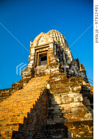 Wat Ratchaburana ruin temple in Ayutthaya Historical Park, Thailand 97912491