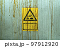 Chemical warnings sign on a wall 97912920